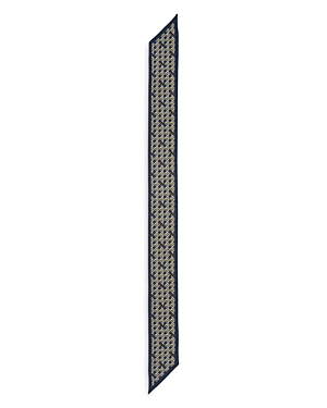 Tory Burch Basketweave Silk Ribbon Tie In Blue