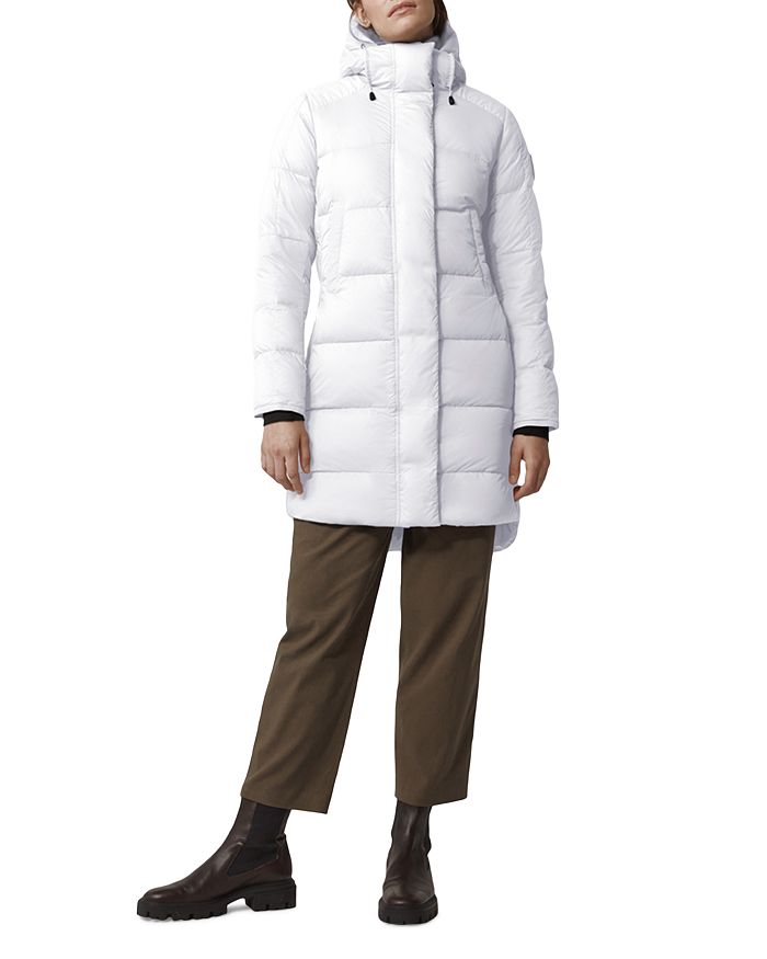 Shop Canada Goose Alliston Packable Mid-length Down Coat In North Star