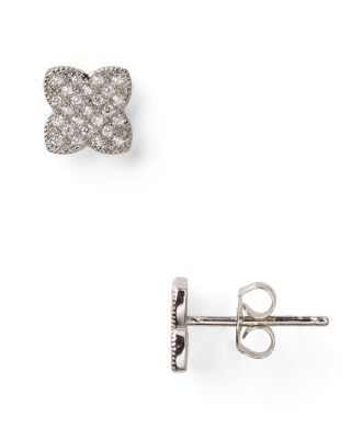 Crislu - Micro Pave Clover Couture Stud Earrings