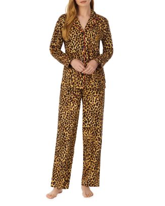 Anna-Kaci Lounge Women's Animal Print Pajama Set with Short Sleeves Button-Up Top and Contrast Trim Shorts