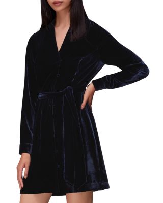 Whistles - Velvet Wrap Mini Dress
