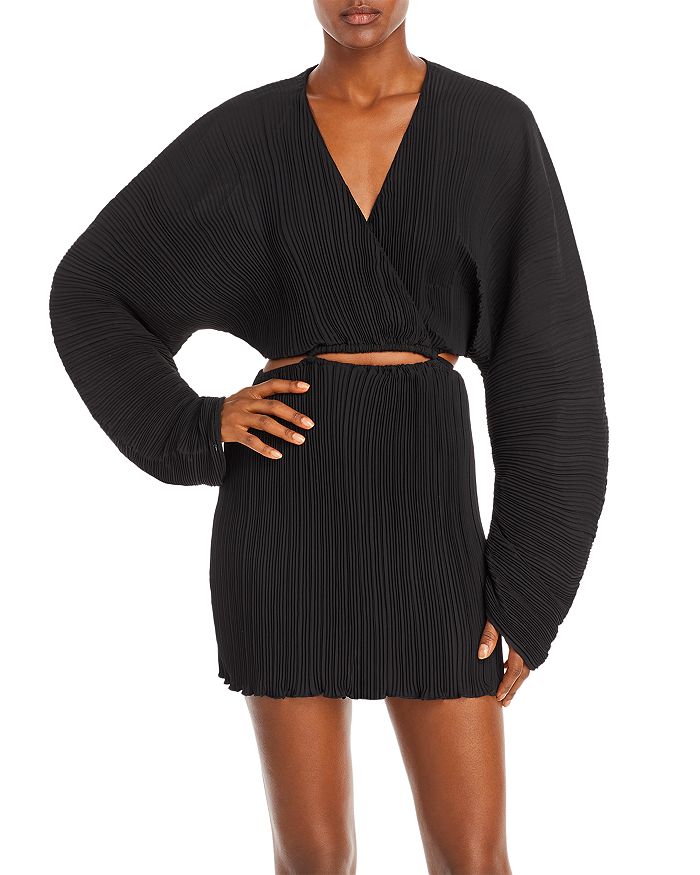 Good American Pleated Cutout Mini Dress Bloomingdale's