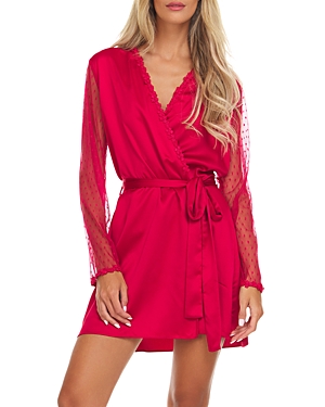 Shop Flora Nikrooz Showstopper Charmeuse Cover-up Robe In Apple