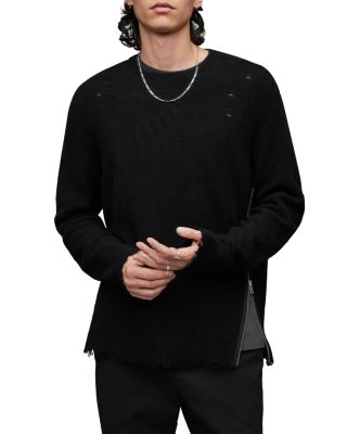 ALLSAINTS Disorder Relaxed Fit Side Zip Long Sleeve Sweater 