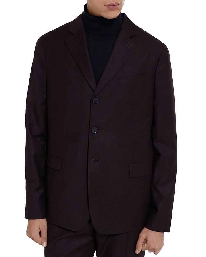 The Kooples - Wooly Flannel Burgundy Suit Jacket