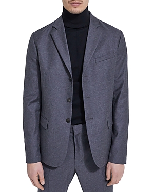 The Kooples Wooly Flannel Burgundy Suit Jacket In Grey