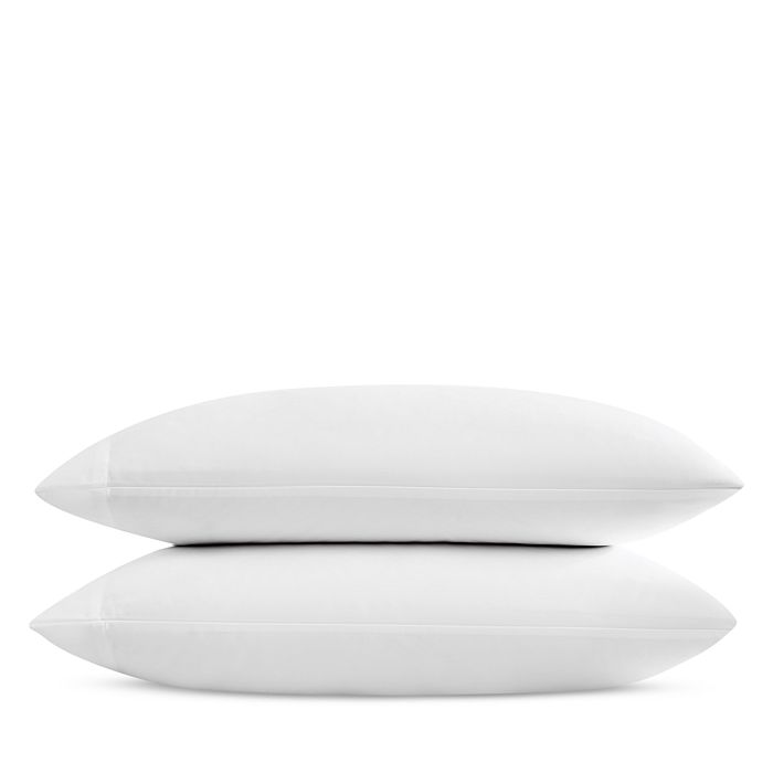 Vera Wang - Solid CVC Sateen White Queen Pillowcase, Pair