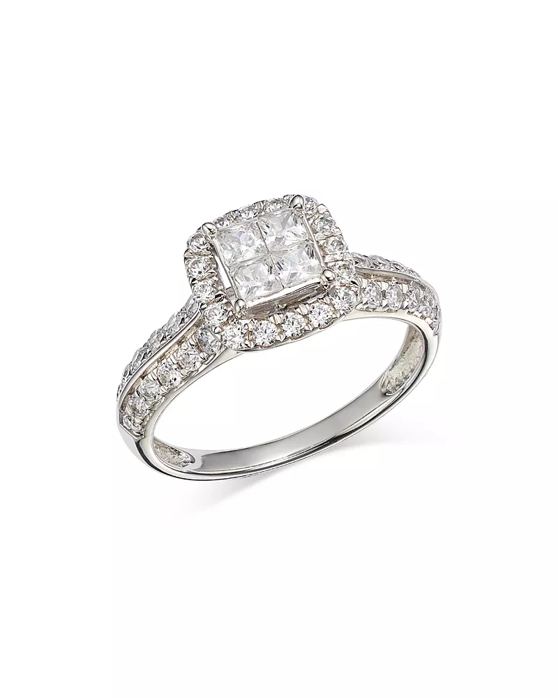 Bloomingdale's Fine Collection Diamond Engagement Ring in 14K White Gold, 1.0 tcw