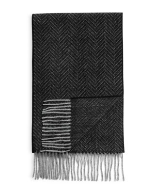 Herringbone Oversized Cashmere Scarf - Exclusive