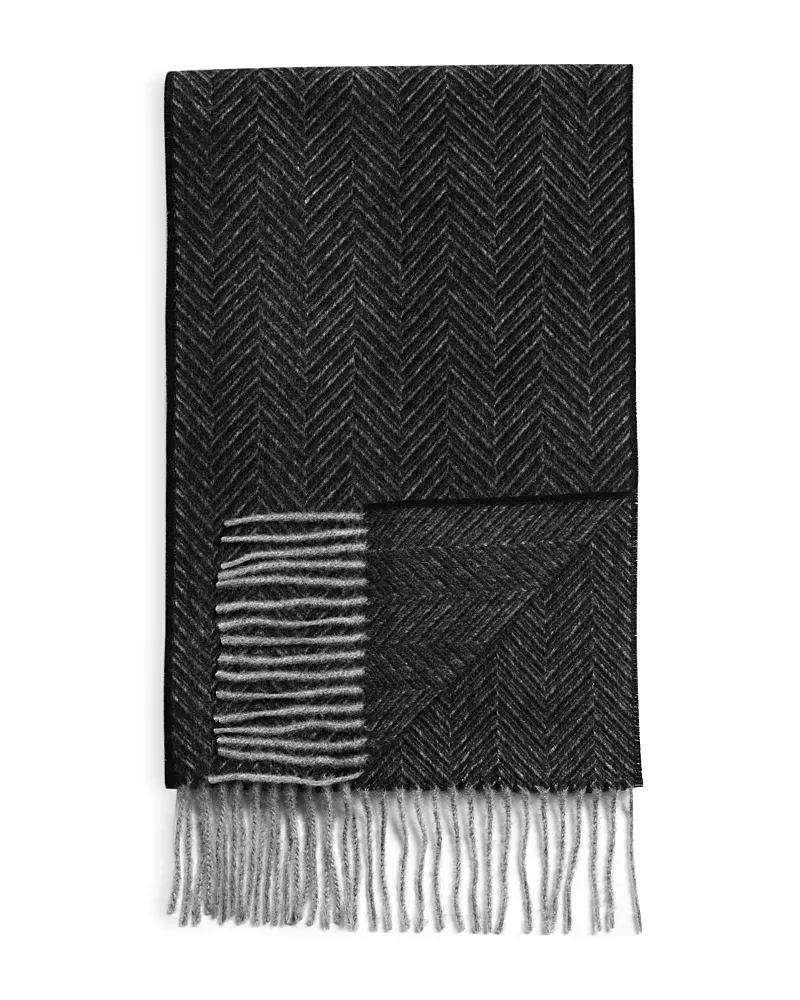 The Men's Store at Bloomingdale's Herringbone Oversized Cashmere Scarf - Exclusive