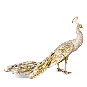 Jay Strongwater Theseus Grand Peacock Figurine In Gold