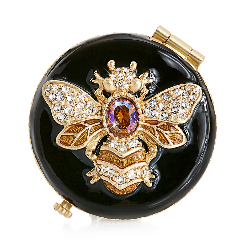 Jay Strongwater Buzz Bee Compact In Black/gold