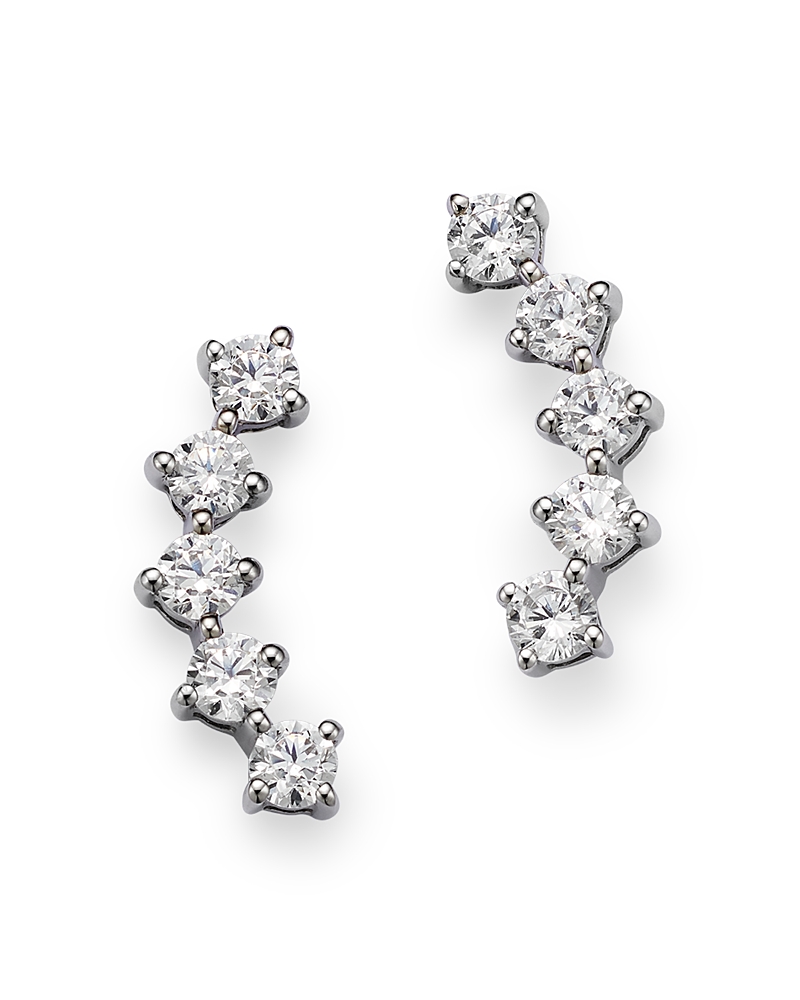 Bloomingdale's Diamond Ear Climbers In 14k White Gold, 0.50 Ct. T. W. - Exclusive In White