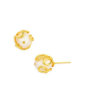 Cult Gaia - Sela Cultured Freshwater Baroque Pearl Stud Earrings in Gold Tone