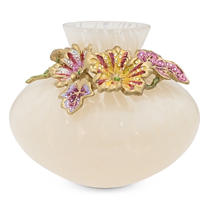 Shop Jay Strongwater Holland Leaf And Flower Vase In Multi