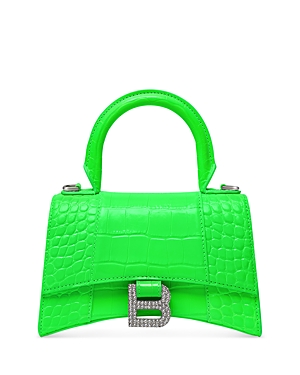 Balenciaga Hourglass Xs Top Handle Handbag With Rhinestones