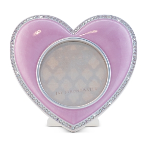 Shop Jay Strongwater Chantal Heart Frame In Pale Pink