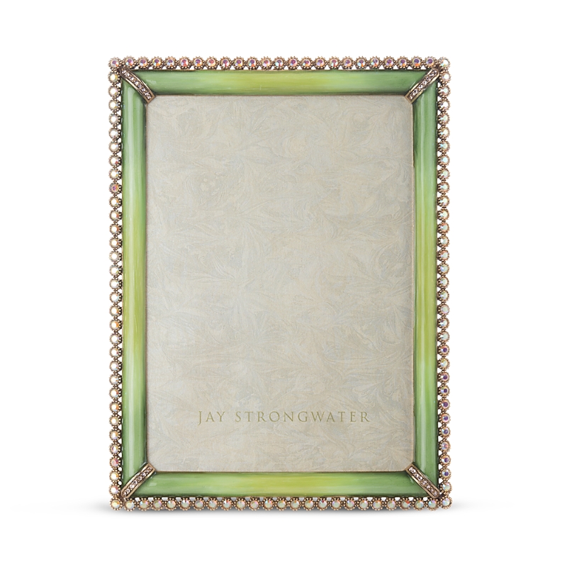 Jay Strongwater Lucas Stone Edge 5'' X 7'' Frame In Apple