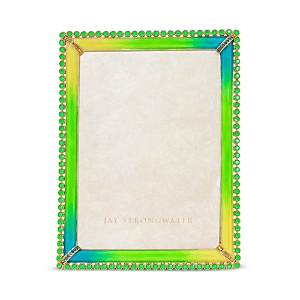 Jay Strongwater Lucas Stone Edge 5 X 7 Frame In Electric Green