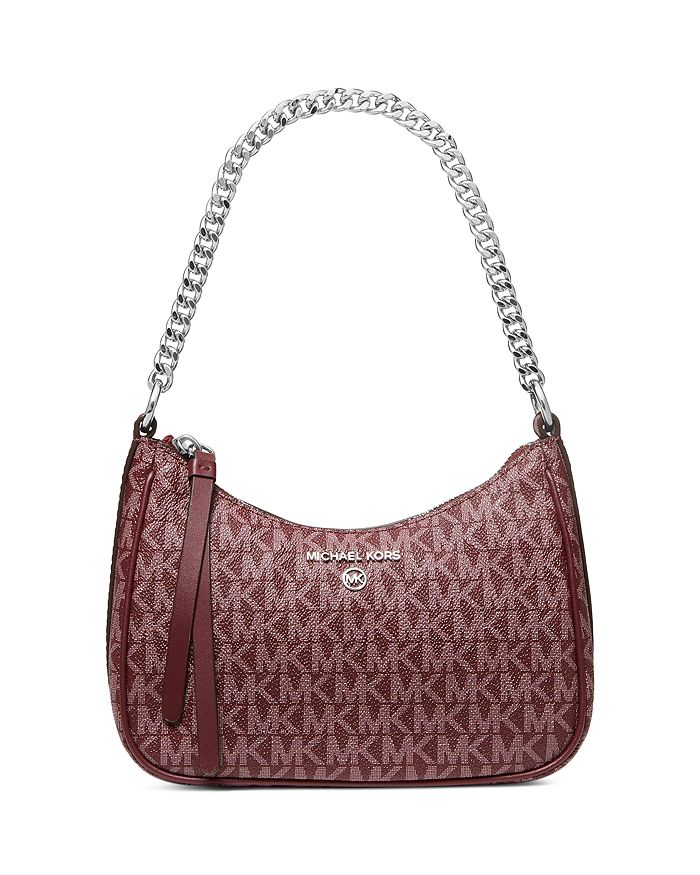 Michael Kors Charlotte Large Top Zip Shoulder Tote Chili Red Saffiano Leather