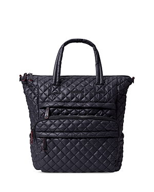 Shop Mz Wallace Metro Quilted Utility Backpack In Black/black