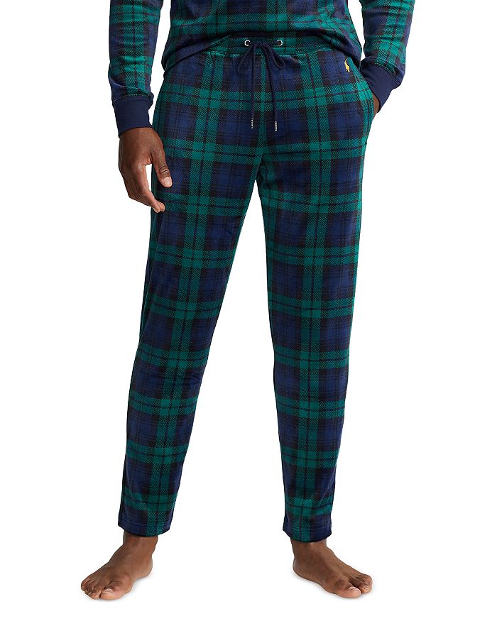 Polo Ralph Lauren Stretch Velour Plaid Slim Fit Pajama Pants