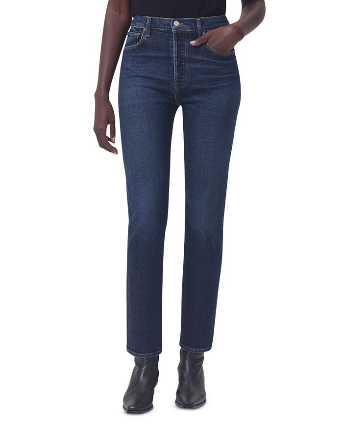 AGOLDE Riley High Rise Slim Jeans in Divided | Bloomingdale's