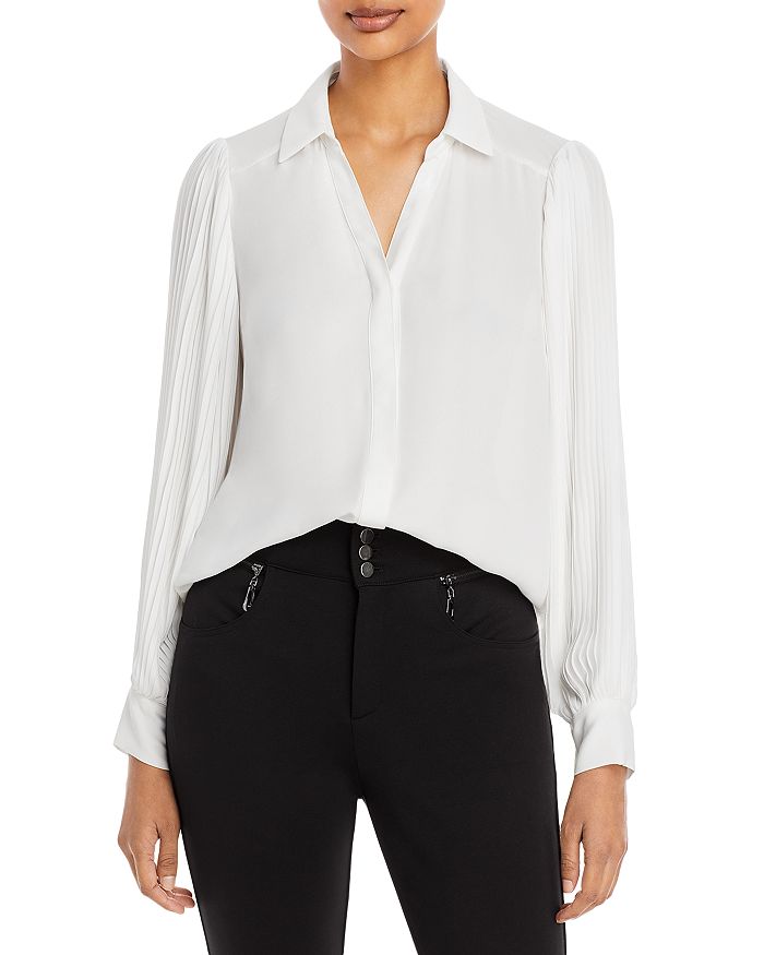 T Tahari Pleated Sleeve Blouse Bloomingdale's