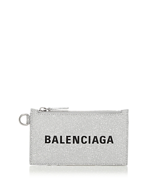 Balenciaga Cash Glitter Leather Card Case