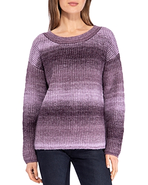 B Collection By Bobeau Space Dyed Crewneck Sweater In Purple Spracedye