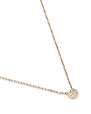 Diamond Solitaire Necklace in 14K Yellow Gold, 0.15 tcw 