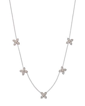 Bloomingdale's - Diamond Flower Station Necklace in 14K White Gold, 0.80 ct. t.w. - 100% Exclusive
