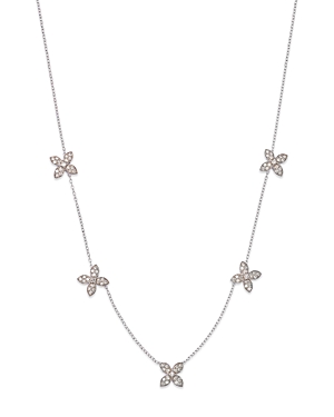 Bloomingdale's Diamond Flower Station Necklace in 14K White Gold, 0.80 ct. t.w. - 100% Exclusive