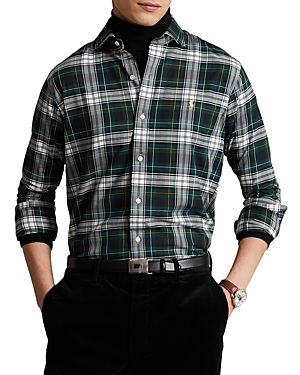 Polo Ralph Lauren Classic Fit Plaid Twill Shirt In Green Multi