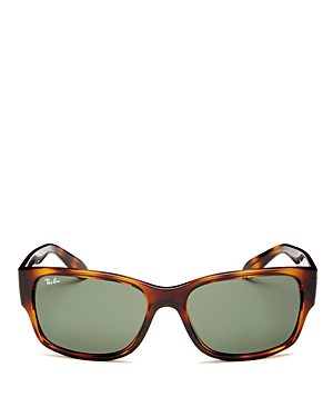 Ray Ban Ray-ban Square Sunglasses, 58mm In Havana/green Solid