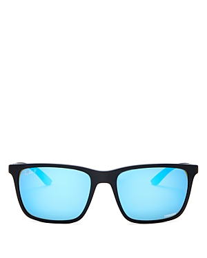 Ray Ban Ray-ban Polarized Square Sunglasses, 58mm In Black/blue Polarized Mirror