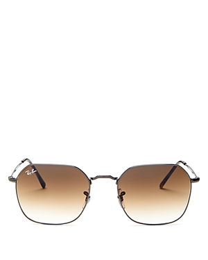 Ray Ban 55mm Gradient Geometric Sunglasses In Gray/brown Gradient