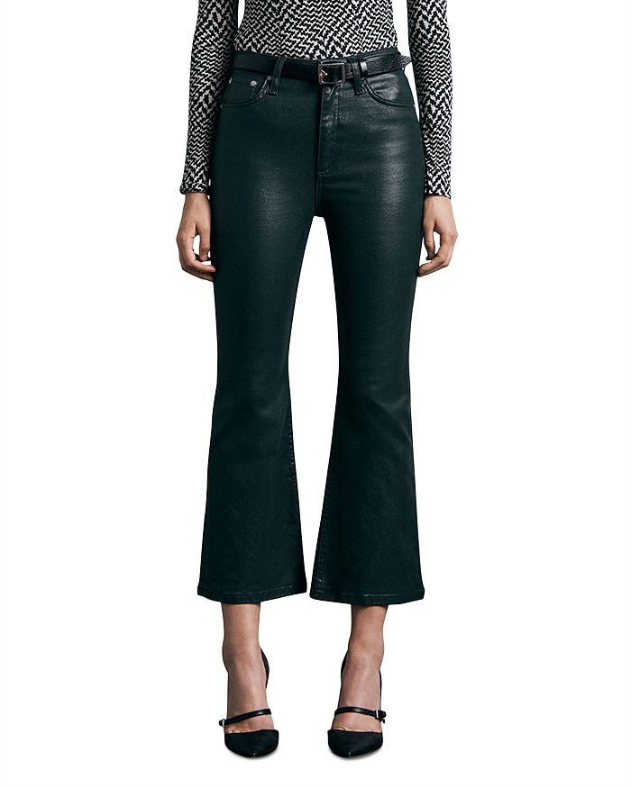 rag & bone Casey High Rise Ankle Flare Jeans in Coated Pine Grove