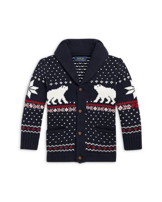 Bear Cotton-Blend Shawl Cardigan 