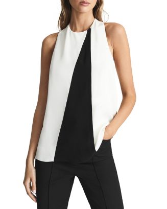 REISS Sharon Colorblocked Top | Bloomingdale's