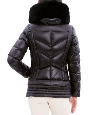 Nikki Shearling Trim Puffer Coat