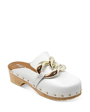 Charles David Women's Siena Slip On Chain Studded Clogs In Off White