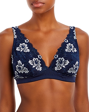 Shop Cosabella Savona Lace Bralette In Noct Blue/ Ivory