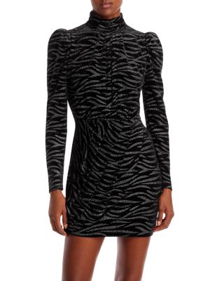 AQUA Metallic Animal Print Velvet Mini Dress - 100% Exclusive |  Bloomingdale's Women