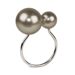 Kim Seybert Faux-pearl Napkin Ring In Gray