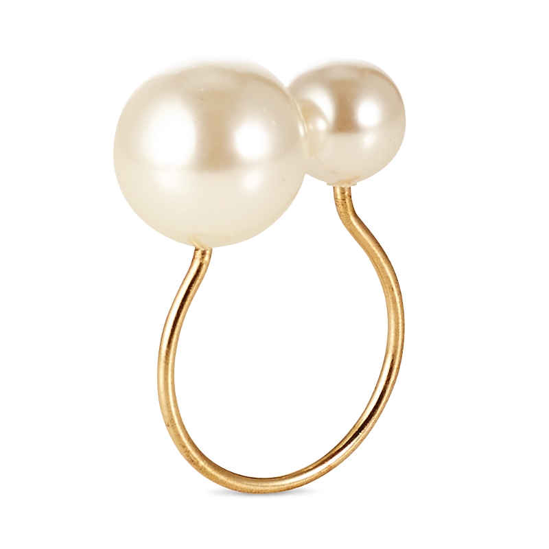 Kim Seybert Faux-pearl Napkin Ring In Gold