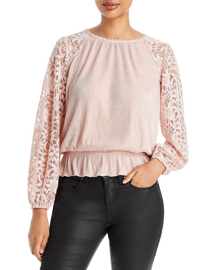 Status by Chenault Bodre Lace Peplum Top Bloomingdale's