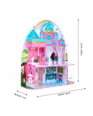 Kids Princess Castle 12" Doll House Pink - Ages 3-7
