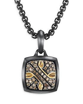 David Yurman - Armory® Amulet in Black Titanium with 18K Yellow Gold and Pavé Cognac Diamonds