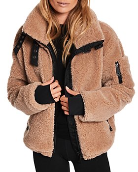 Fitted Zip Shearling Coat, Women's Coats